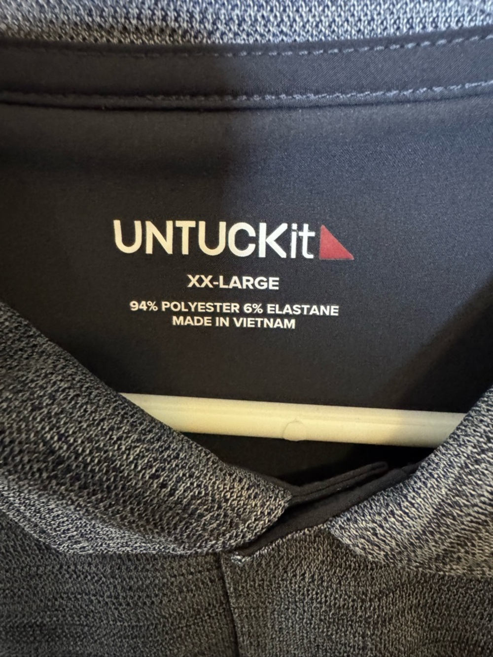 UNTUCKit Men's Heather Gray Polo Shirt 2X - Picture 2 of 3